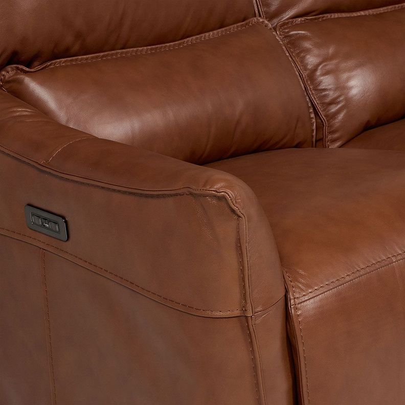 Sofá Reclinable Matt Eléctrico 3 Cuerpos Cuero Café-5
