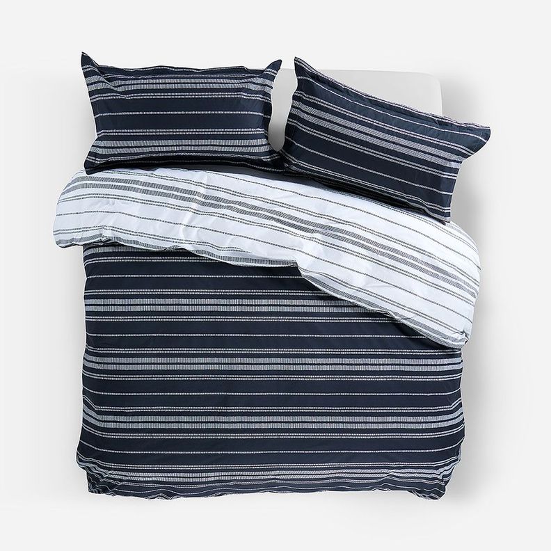 Funda Plumón Algodón Reversible Wedel Azul-Blanco King-0