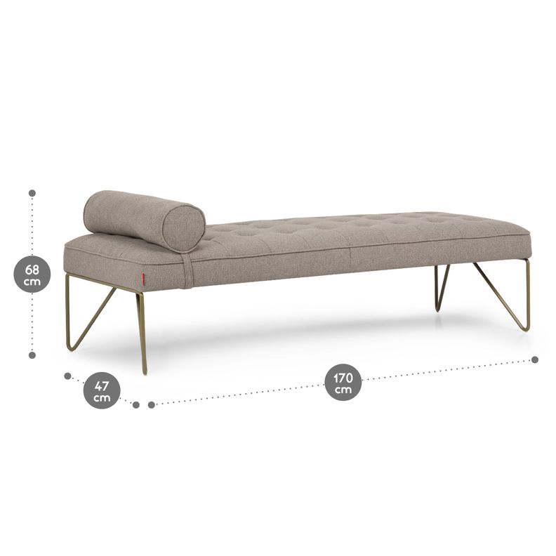 Banqueta Rosen Stepney Tela Taupe-2