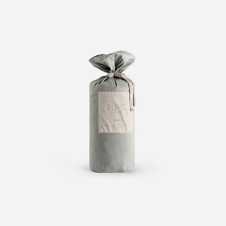 Funda Plumón Rosen Lino-Algodón Pure Liso Topo 1,5 Plazas-0