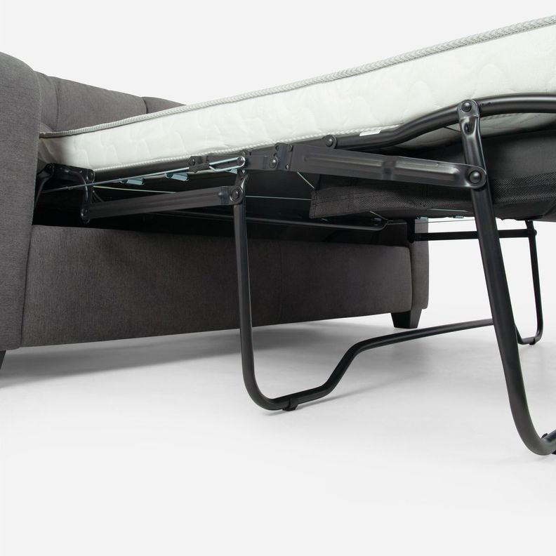 Sofá Cama Rosen Valentino 2 Cuerpos Tela Gris-3