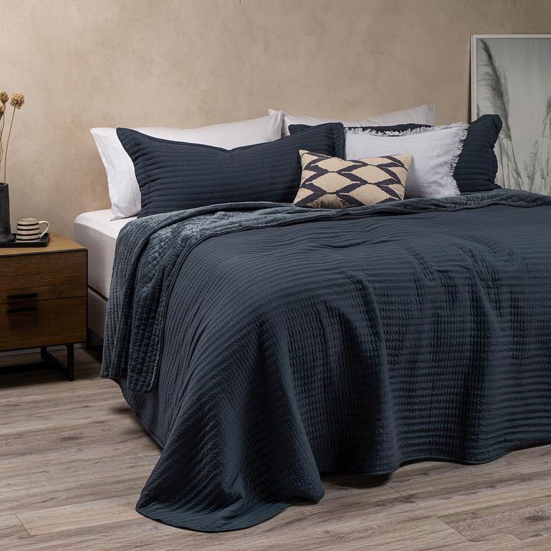 Cubrecama Flannel Supersoft Azul King-1