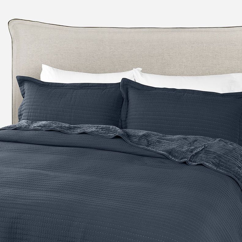 Cubrecama Flannel Supersoft Azul King-2
