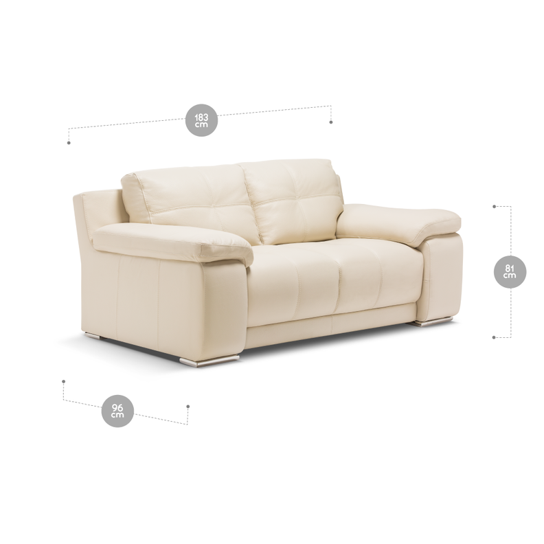 Sofá Rosen 5037 2 Cuerpos Cuero Beige-1