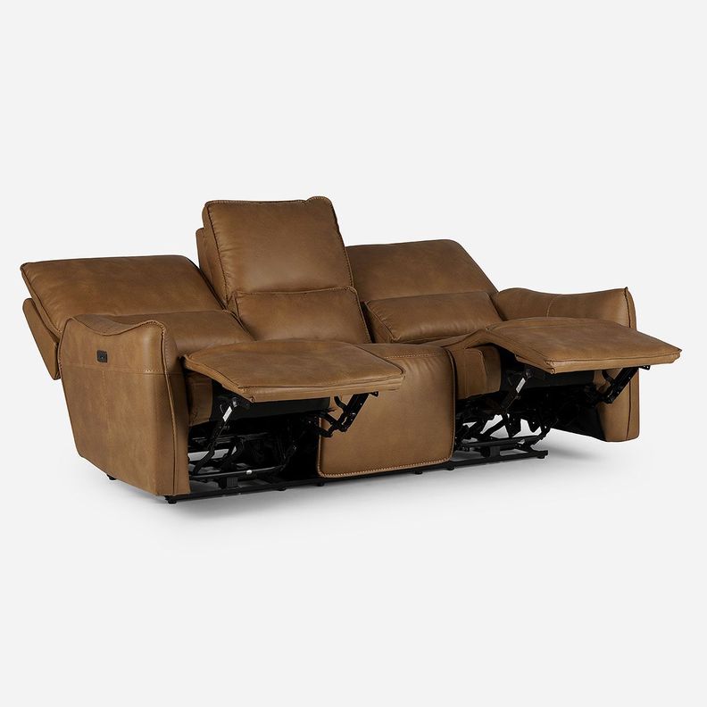 Sofá Reclinable Matt Eléctrico 3 Cuerpos Tela Camel-0