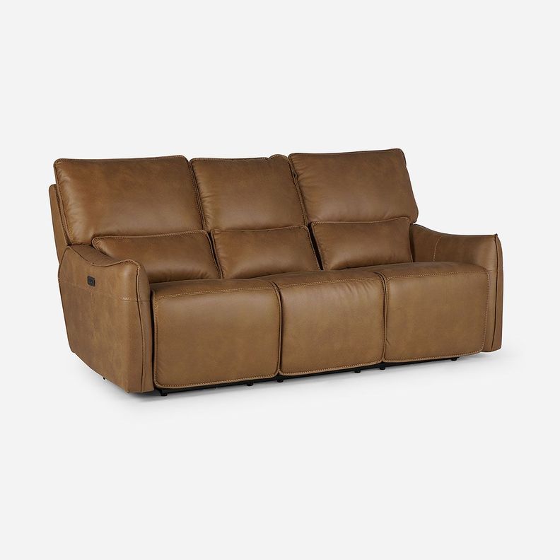 Sofá Reclinable Matt Eléctrico 3 Cuerpos Tela Camel-3