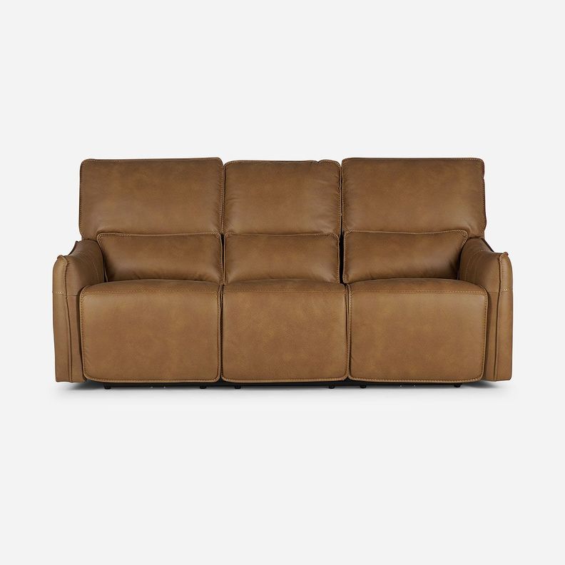 Sofá Reclinable Matt Eléctrico 3 Cuerpos Tela Camel-4