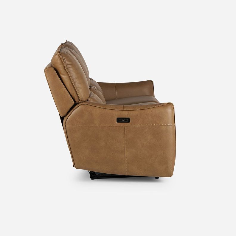 Sofá Reclinable Matt Eléctrico 3 Cuerpos Tela Camel-5