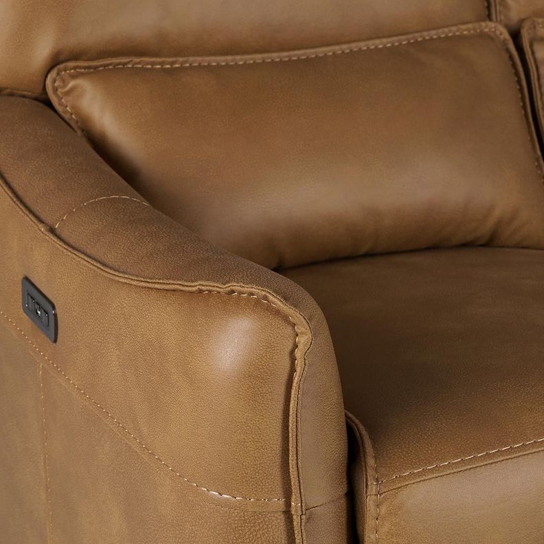 Sofá Reclinable Matt Eléctrico 3 Cuerpos Tela Camel-7