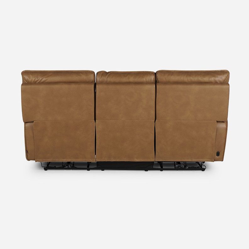 Sofá Reclinable Matt Eléctrico 3 Cuerpos Tela Camel-8