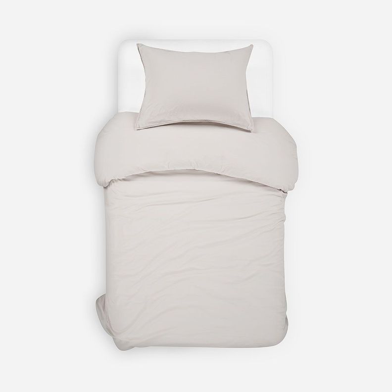 Funda Plumón Froens Algodón Orgánico Gris Perla 1,5 Plazas-0