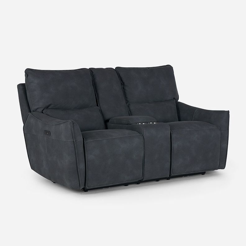 Sofá Reclinable Matt Eléctrico 2 Cuerpos Tela Grafito-1