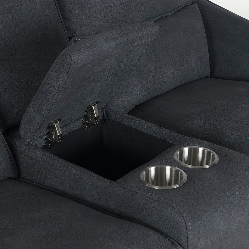 Sofá Reclinable Matt Eléctrico 2 Cuerpos Tela Grafito-2