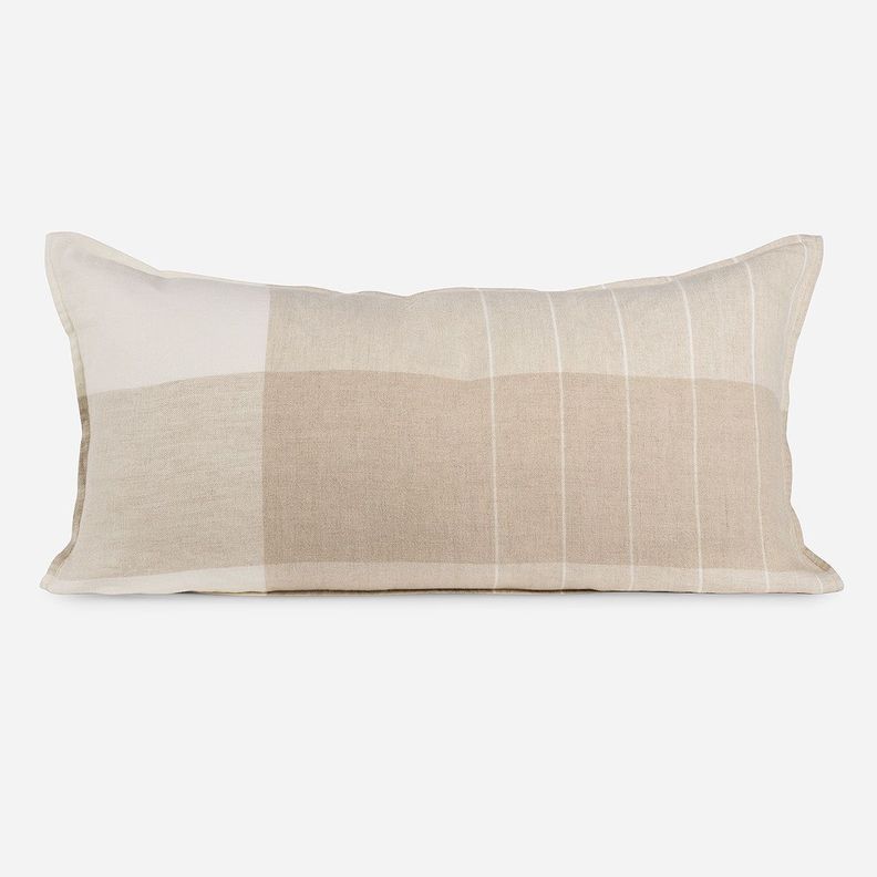 Cojín Lino Vigo 85 x 45 cm Líneas Beige-0