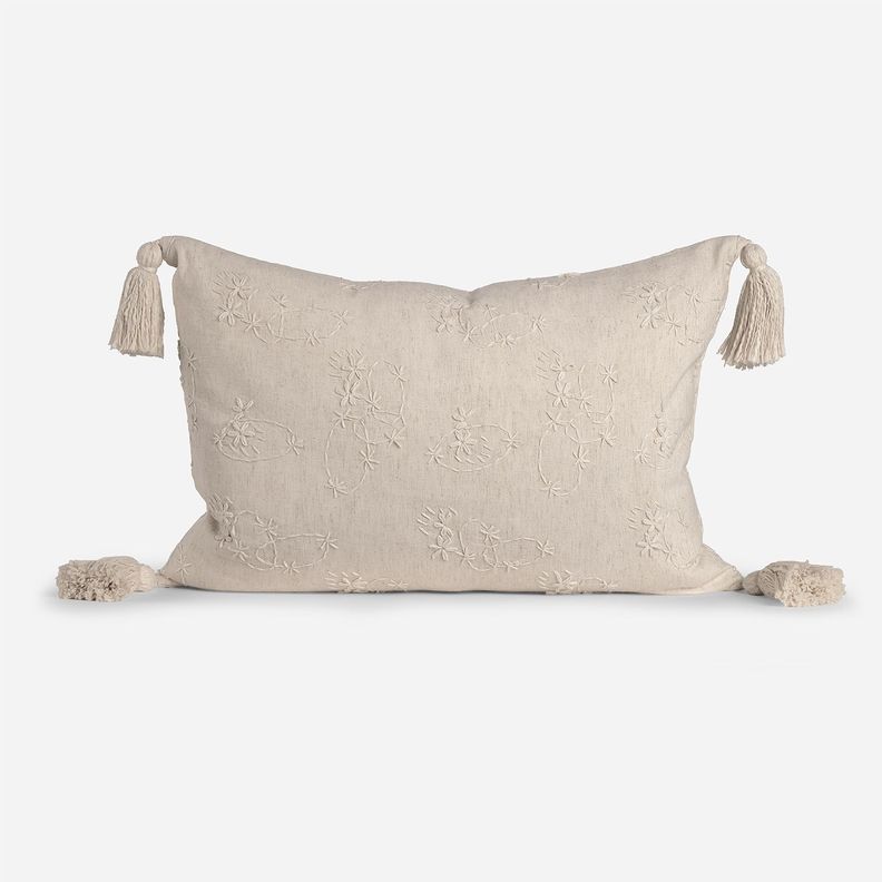 Funda de Cojín Bordado Pietra 60 x 40 cm Beige-0