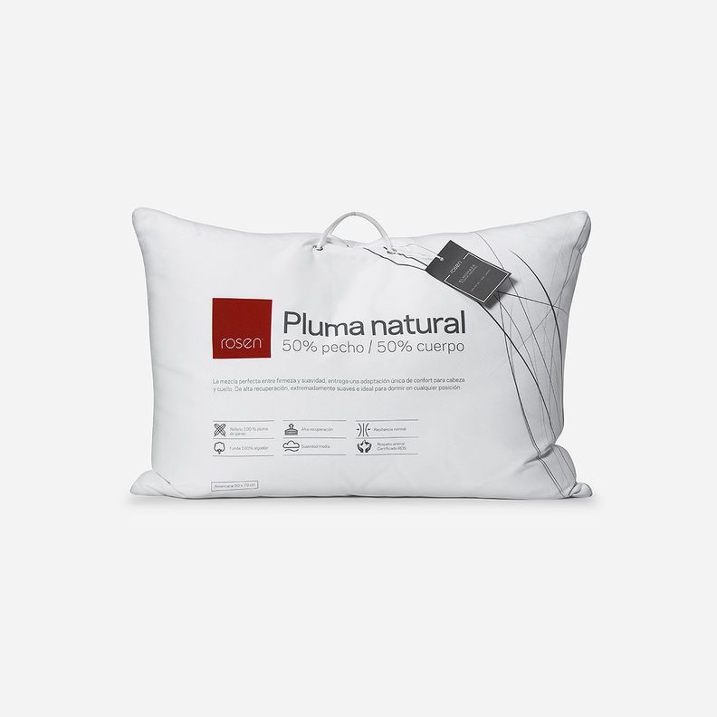 Almohada Rosen Pluma Natural 50% Pecho Americana 50x70 cm-0