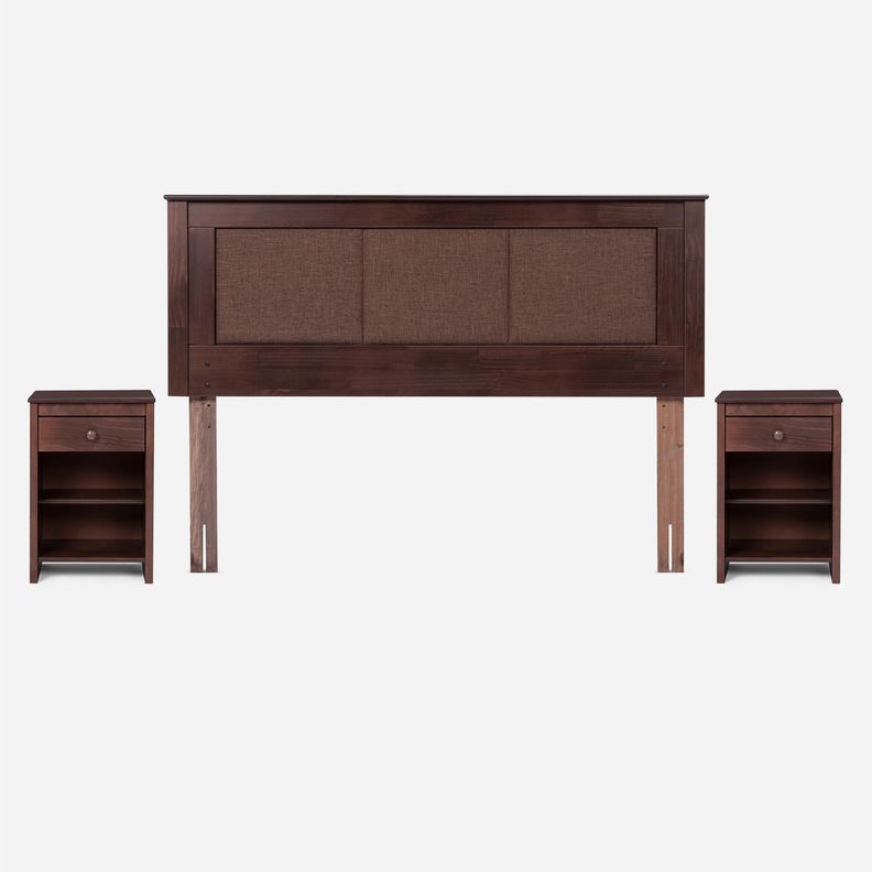 Cama Europea Pratta 2 Pl Pata Madera BD + Respaldo y Velador-2
