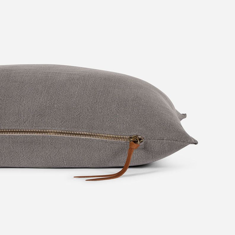 Funda de Cojín Ambiente Lino-Algodón 60 x 40 cm Gris-2