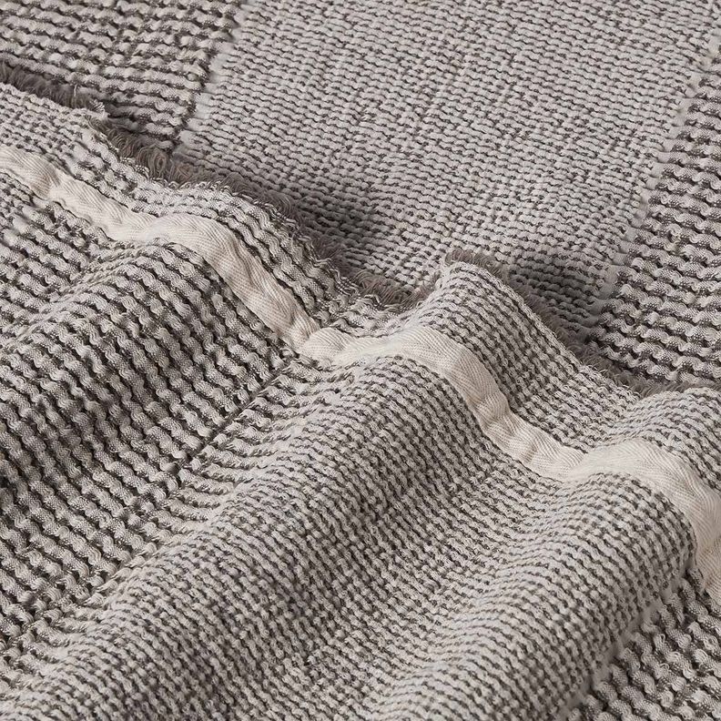 Manta Froens Algodón Franjas 130 x 220 cm Gris-2