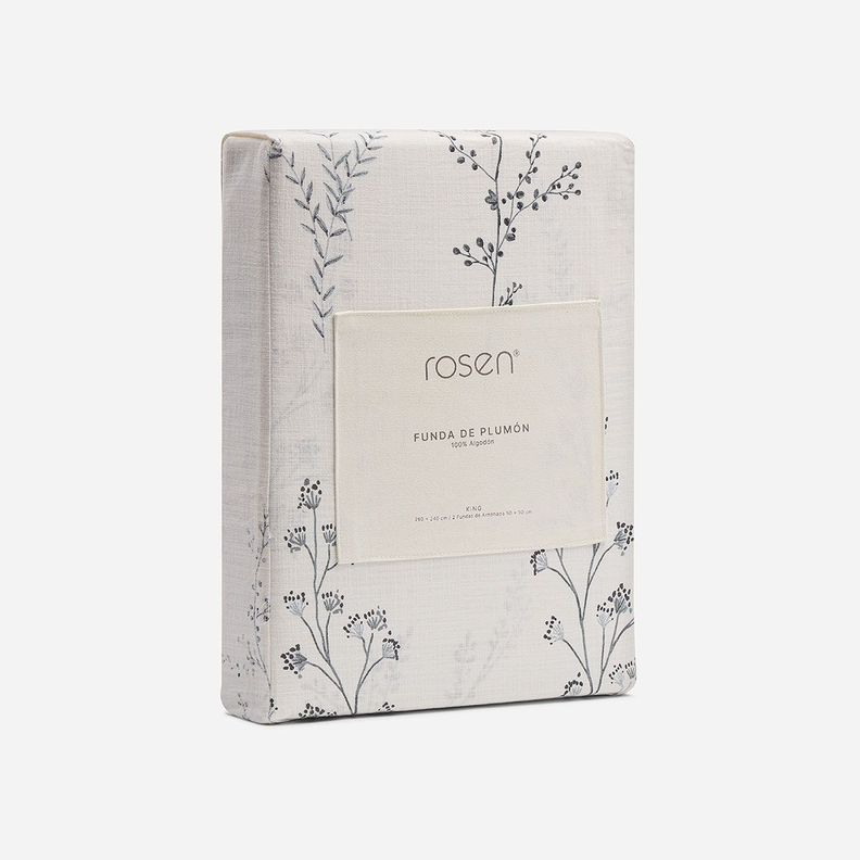 Funda Plumón Algodón Timeless Reversible Print Petlin King-4