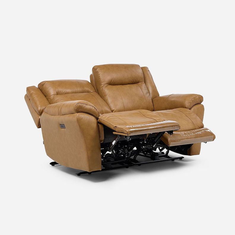 Sofá Reclinable Rimini 2 Cuerpos Eléctrico Cuero Whiskey-0