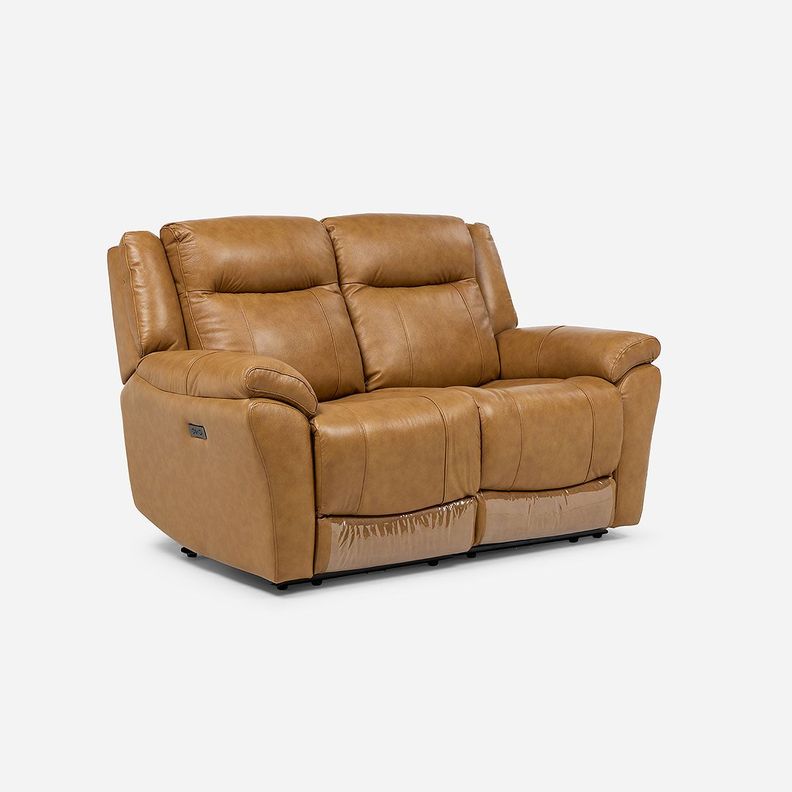 Sofá Reclinable Rimini 2 Cuerpos Eléctrico Cuero Whiskey-2