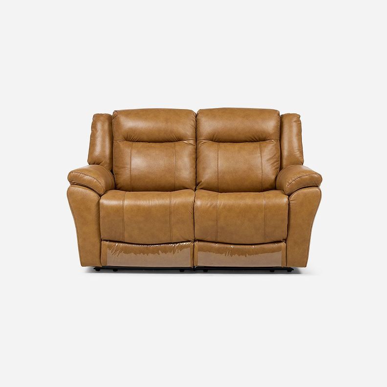 Sofá Reclinable Rimini 2 Cuerpos Eléctrico Cuero Whiskey-4