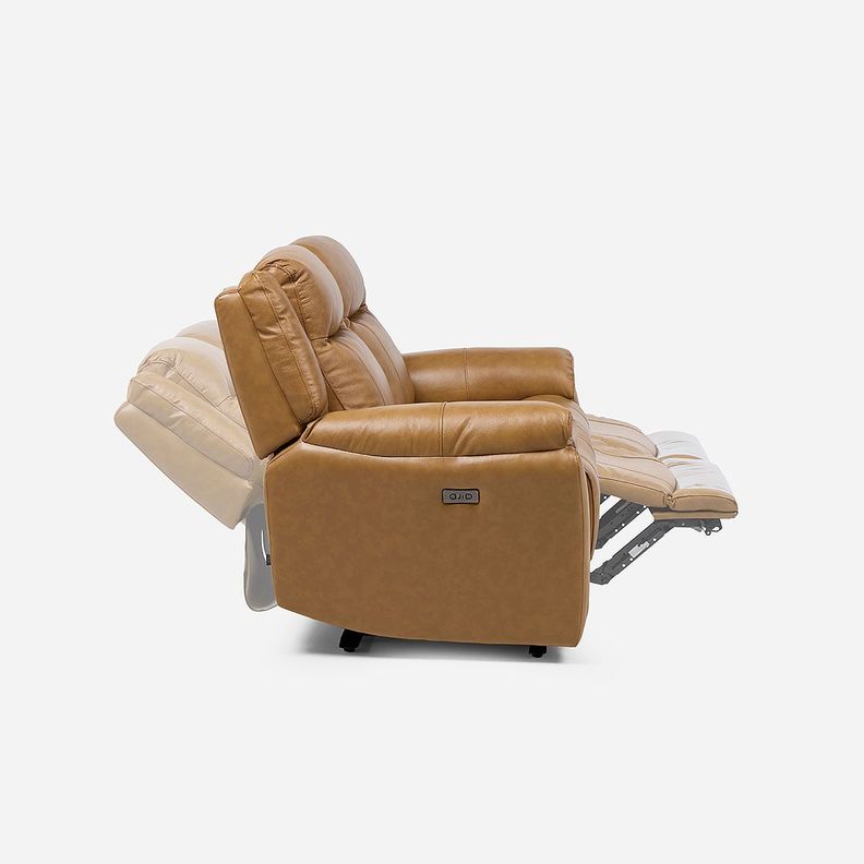 Sofá Reclinable Rimini 2 Cuerpos Eléctrico Cuero Whiskey-5