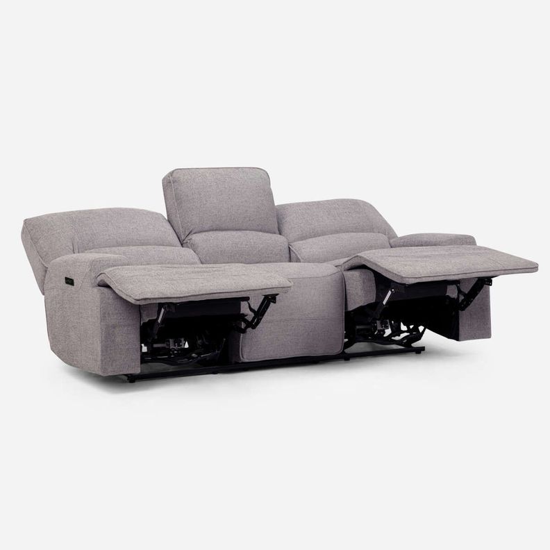Rosen Sofá Reclinable 3 Cuerpos Eléctrico Jagger Gris-1