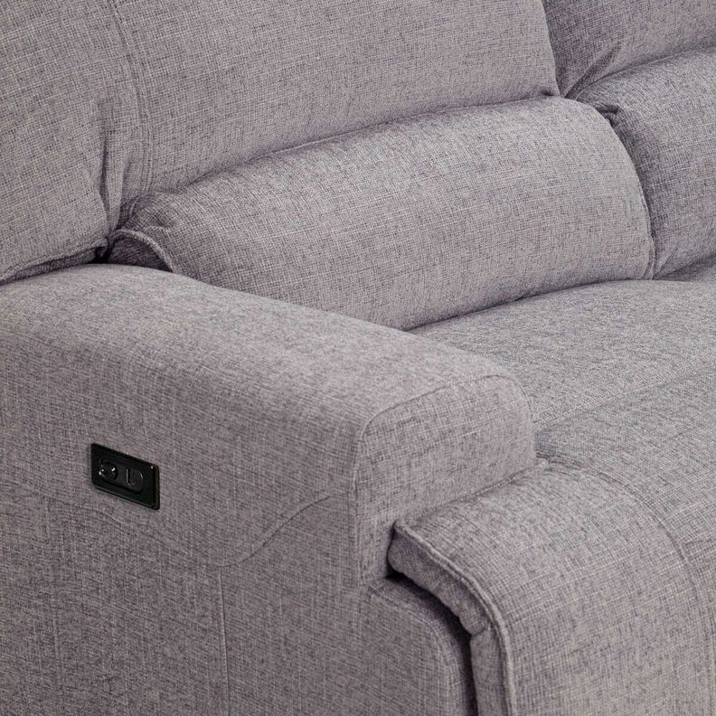 Rosen Sofá Reclinable 3 Cuerpos Eléctrico Jagger Gris-5