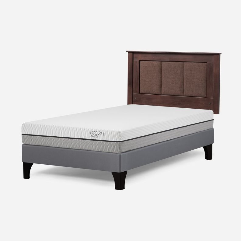 Cama Europea Pratta 1,5 Plaza P. Madera+Respaldo Rachel Café-2