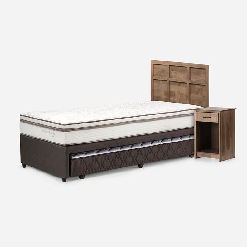 Diván Cama Classique 1,5 Plazas Con Muebles Robin Tostado-0