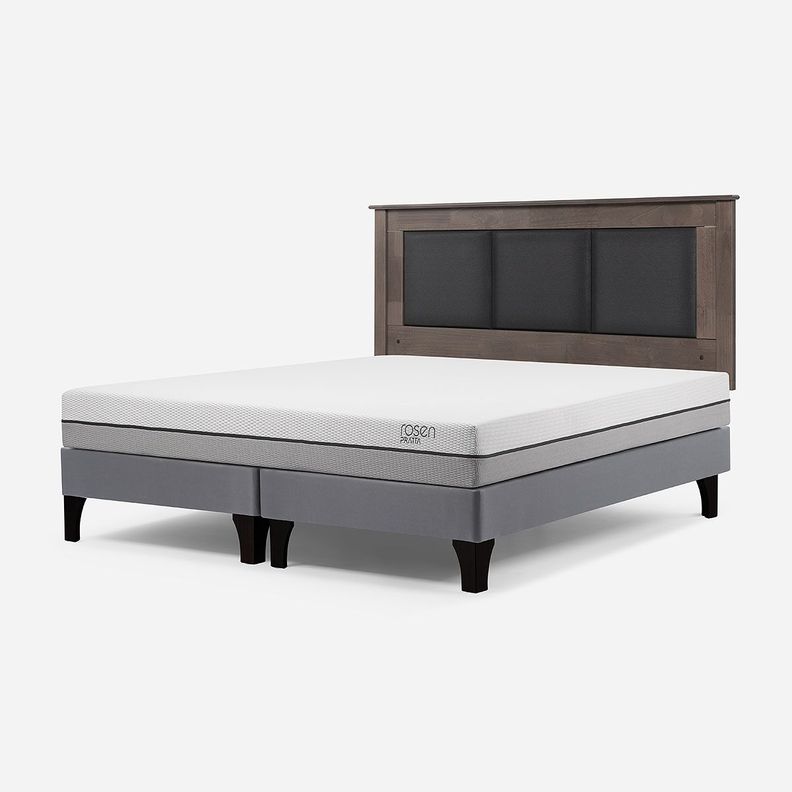 Cama Europea Pratta 2 Plazas BD Pata Madera+ Respaldo Rachel-1
