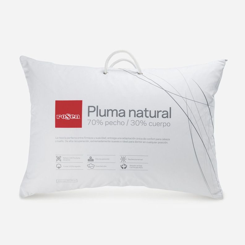 Almohada Rosen Pluma Natural 70% Pecho King 50x90 cm-0