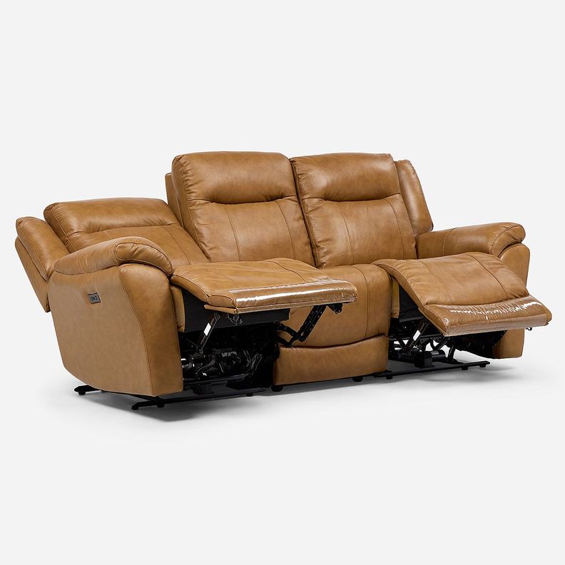 Sofá Reclinable Rimini 3 Cuerpos Eléctrico Cuero Whiskey-0