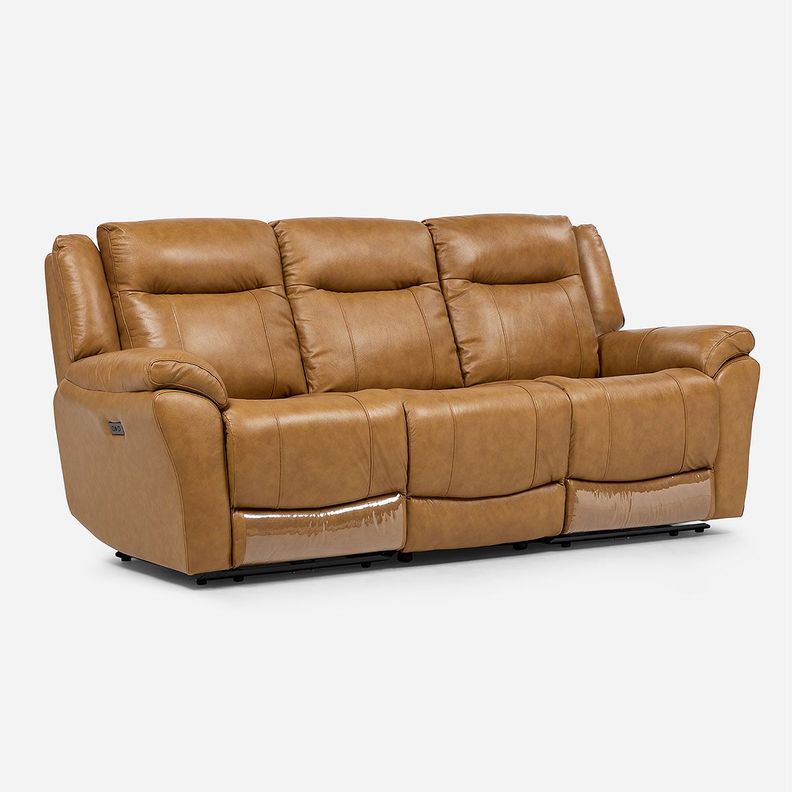 Sofá Reclinable Rimini 3 Cuerpos Eléctrico Cuero Whiskey-4