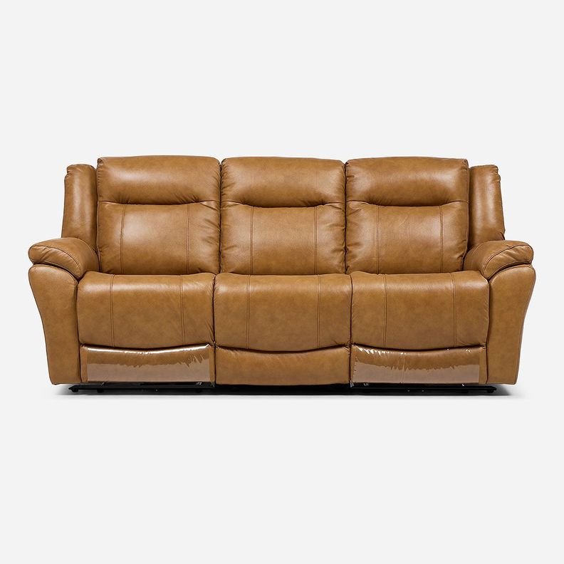 Sofá Reclinable Rimini 3 Cuerpos Eléctrico Cuero Whiskey-5