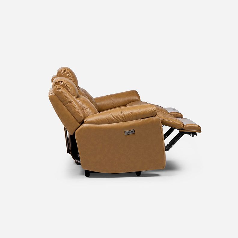 Sofá Reclinable Rimini 3 Cuerpos Eléctrico Cuero Whiskey-7