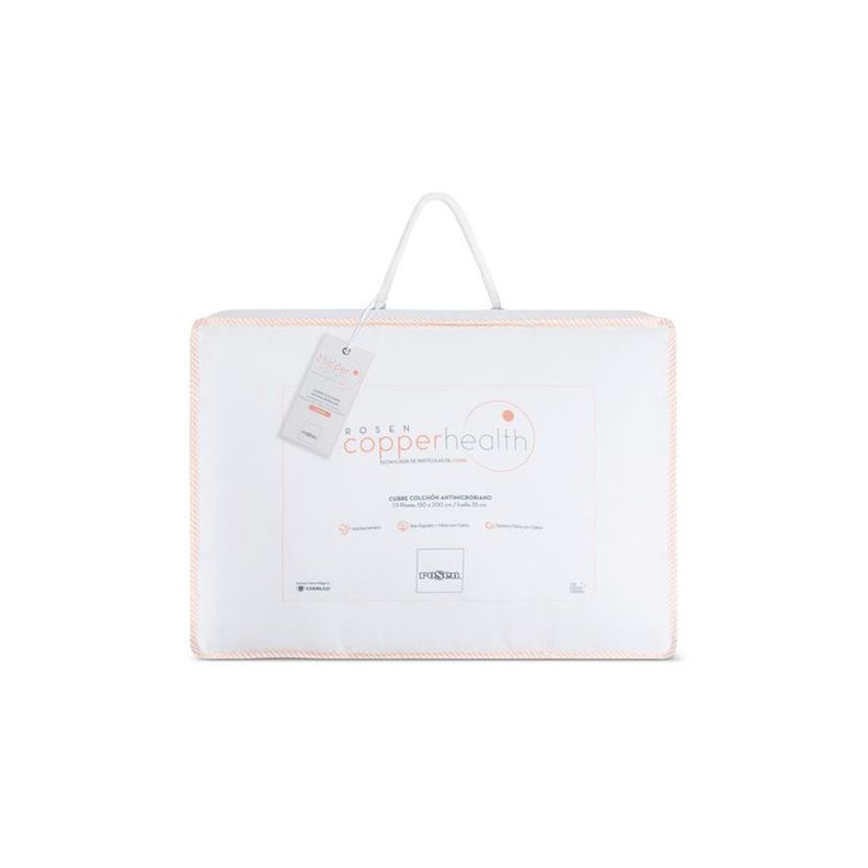 Cubre Colchón Copper Health Impermeable 1 Plaza 90x200 cm-2