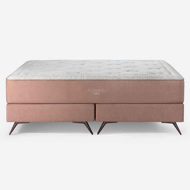 Box Spring Somnus 2 Plazas 150 X 200 Cm Base Dividida Rose-1