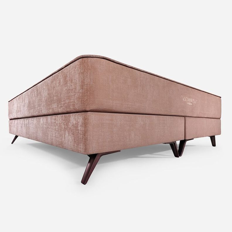 Box Spring Somnus 2 Plazas 150 X 200 Cm Base Dividida Rose-2