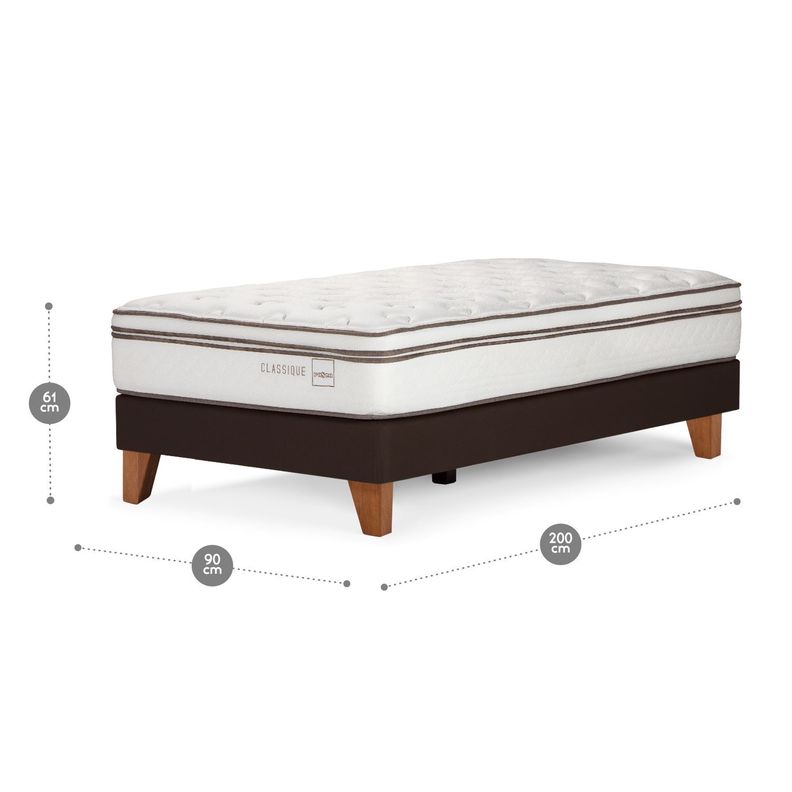 Cama Europea Rosen Classique 1 Plaza 90 x 200 cm-2