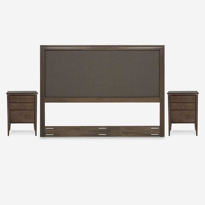 Cama Europea Neo Plus 2 Pl BD +Respaldo Nolita Café+Velador-4