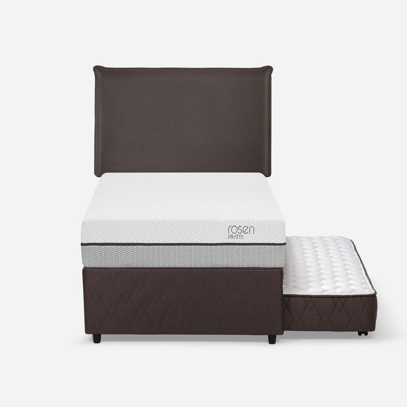Diván Cama Pratta 1,5 Plazas + Respaldo Maurice Chocolate-0