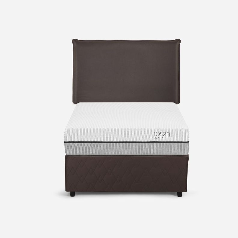 Diván Cama Pratta 1,5 Plazas + Respaldo Maurice Chocolate-1