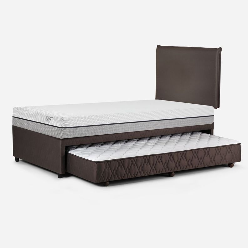 Diván Cama Pratta 1,5 Plazas + Respaldo Maurice Chocolate-3