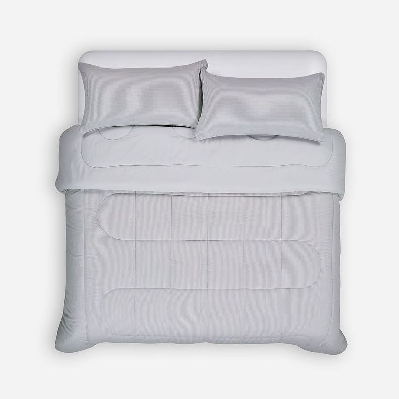 Plumón Bicolor Lines Reversible Aqua Claro King-1