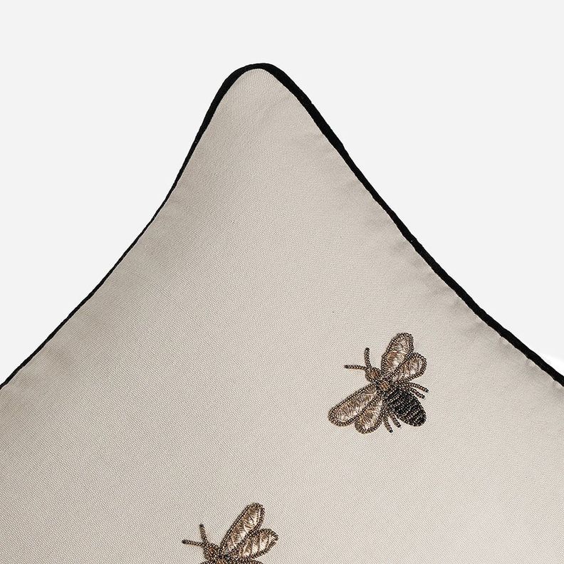 Funda de Cojín Bordado Ape 35 x 50 cm Beige-2