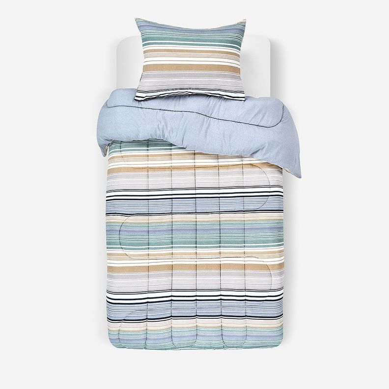 Plumón Reversible Soft Touch Alirio Azul 1,5 Plazas-0
