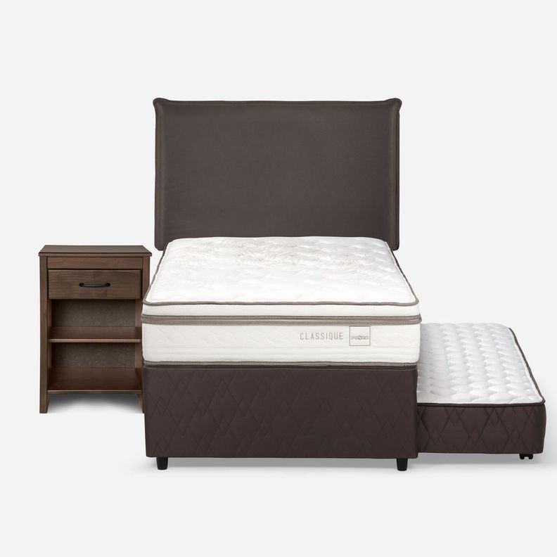 Diván Cama Classique+ 1,5 Plazas + Muebles Maurice Chocolate-0